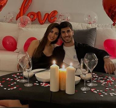 Sandra Garal with her boyfriend Marco Asensio on Valentine's Day.